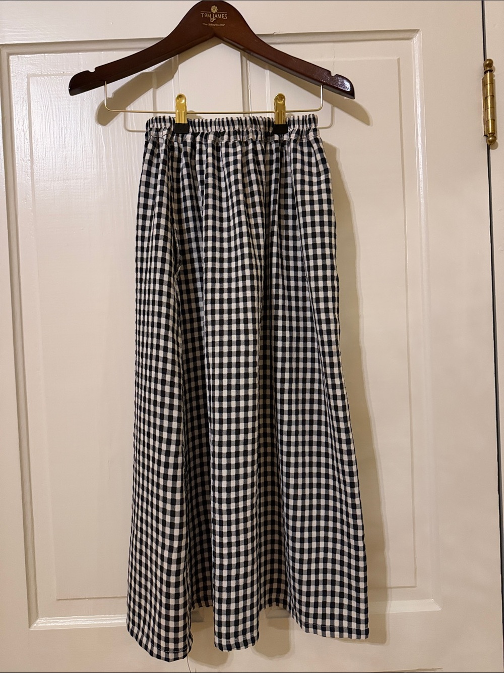 Black & White Gingham Midi Skirt - Brand Unspecified